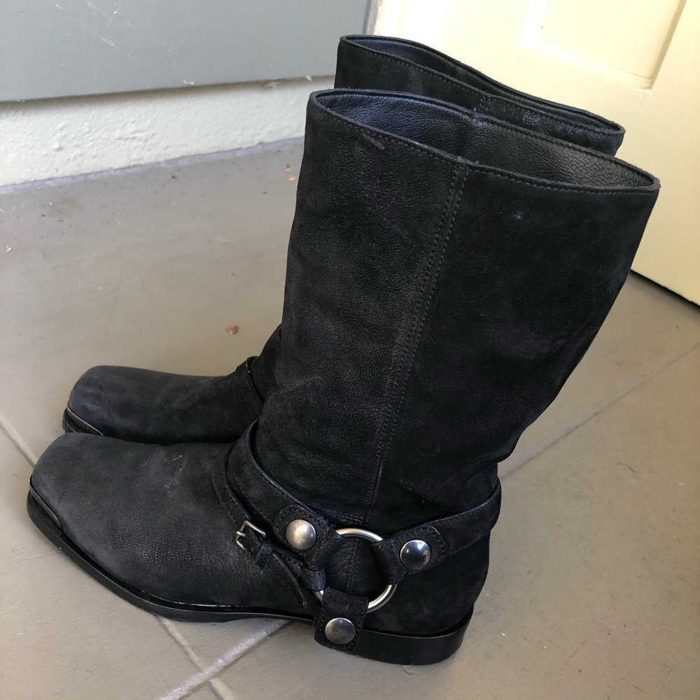 Miu Miu (Prada)  moto suede ankle boots